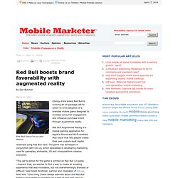 Red Bull boosts brand favorability with augmented reality - Mobile Marketer - Gaming