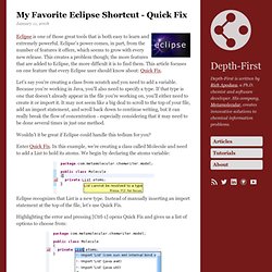 My Favorite Eclipse Shortcut - Quick Fix