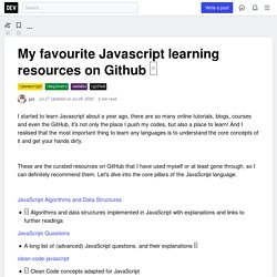 My favourite Javascript learning resources on Github □ - DEV