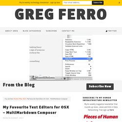 My Favourite Text Editors for OSX - MultiMarkdown Composer - Greg Ferro