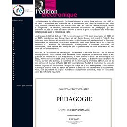 Dictionnaire pédagogique "Ferdinand Buisson" en ligne - INRP