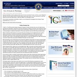 New E-Scams & Warnings - FBI