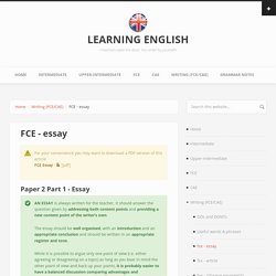 FCE - essay