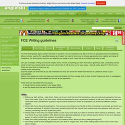 FCE Writing guidelines