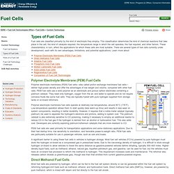 Materials: FCT Fuel Cells: Types of Fuel Cells