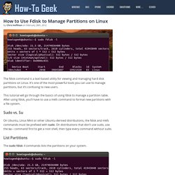 How to Use Fdisk to Manage Partitions on Linux