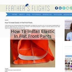 How To Install Elastic In Flat Front Pants