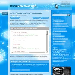 MODx-Feature: MODx API Cheat Sheet