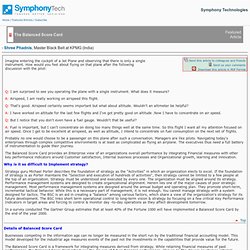 Featured Article: The Balanced Score Card : Symphony Technologies