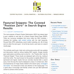 Featured Snippets - The Coveted “Position Zero” in Search Engine Results
