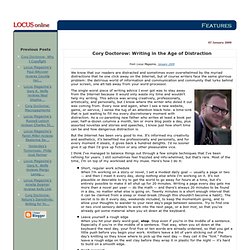 Locus Online Features: Cory Doctorow: Writing in the Age of Distraction