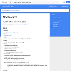 What's new in Fusion Tables? - Google Fusion Tables Help