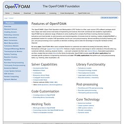 Features of OpenFOAM