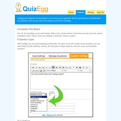 Features in the online test maker - QuizEgg