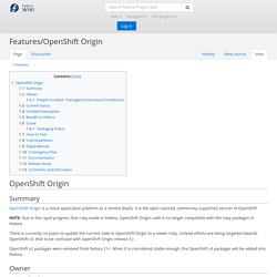 Features/OpenShift Origin - Fedora Project Wiki