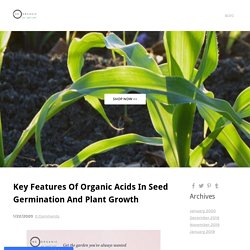 Key Features Of Organic Acids In Seed Germination And Plant Growth - One Organic