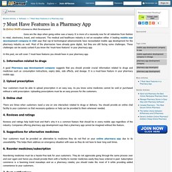 7 Must Have Features in a Pharmacy App