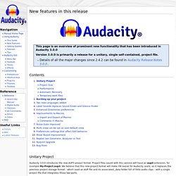 New features in this release - Audacity Manual