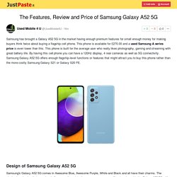 The Features, Review and Price of Samsung Galaxy A52 5G