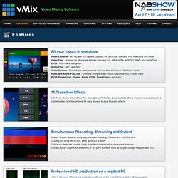 Features - vMix - Video Mixing Software