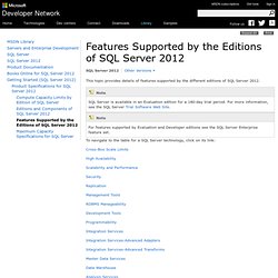Features Supported by the Editions of SQL Server 2008 R2