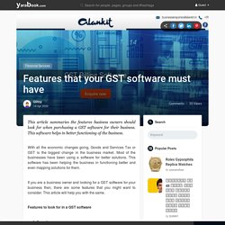 Features that your GST software must have