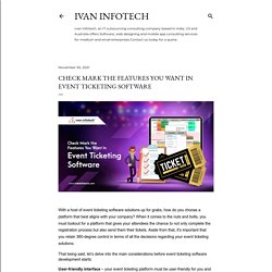 Check Mark the Features You Want In Event Ticketing Software