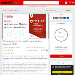 What Are the Features of Updated McAfee Antivirus 2019 ?
