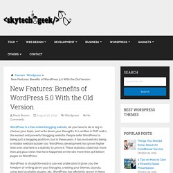 New Features: Benefits of WordPress 5.0 With the Old Version - SkyTechGeek