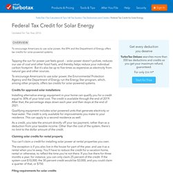 Federal Tax Credit for Solar Energy