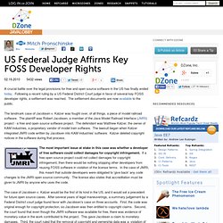 US Federal Judge Affirms Key FOSS Developer Rights