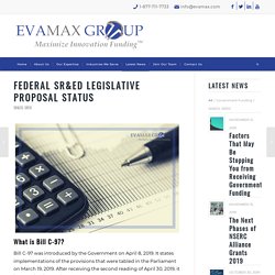 Federal SR&ED Legislative Proposal Status