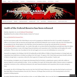 Audit of the Federal Reserve has been released