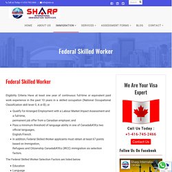 Federal Skilled Worker Immigration Canada