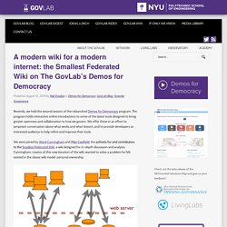 A modern wiki for a modern internet: the Smallest Federated Wiki on The GovLab’s Demos for Democracy