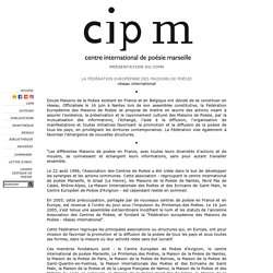 cipM - Fédération Européenne des Maisons de Poésie