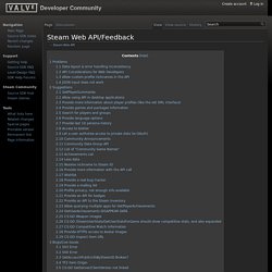 Steam Web API/Feedback