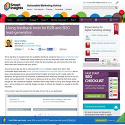 Using feedback tools for B2B and B2C lead-generation > Smart Insights Digital Marketing