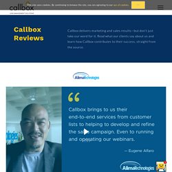 Client Feedback - B2B Lead Generation Services [ Callbox Reviews ]