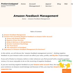 Amazon Feedback Management: Feedback service manager
