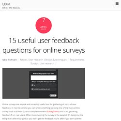 15 useful user feedback questions for online surveys – UXM
