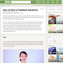 How to Give a Feedback Sandwich: 8 steps