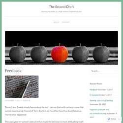 Feedback – The Second Draft