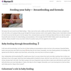 Feeding your baby— Breastfeeding and formula - Nurse-1-1