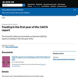 Feeding in the first year of life: SACN report