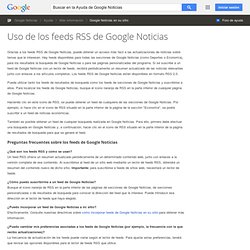 Uso de los feeds RSS de Google Noticias - Ayuda de Google Noticias