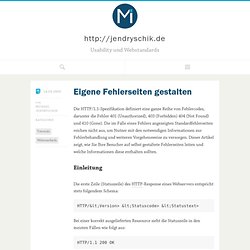 Eigene Fehlerseiten gestalten » Weblog - Michael Jendryschik