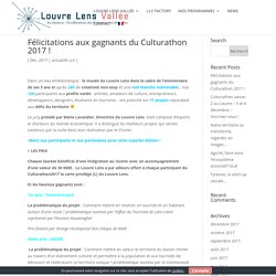 Félicitations aux gagnants du Culturathon 2017 ! - Louvre Lens Valley