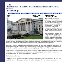 Harold Rosenthal Fellowship in International Relations