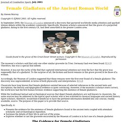 JCS: Female Gladiators of the Ancient Roman World: Murray